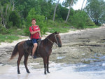Wow...my first time horseback riding!!! Do I look cool lei? =)