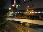 observers all over the bridge
