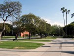 near the center of campus