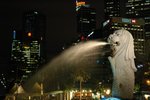 Merlion Park at night