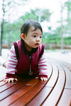 Jiah on the Wooden bench