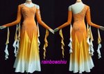 Gold orange fading satin