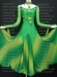 
fading multi green & yellow chiffon
