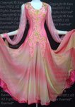 fading multi pink & yellow chiffon