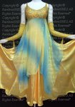 
fading multi yellow & blue chiffon