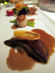 Scallop with asparagus, foie gras