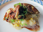 
Main course - Pan fried foie gras & duck confit