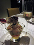 
Scallop Carpaccio with Fresh Crabmeat, Grapefruit Jell-O

