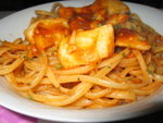 Cod Fish Linguine with tomato sauce