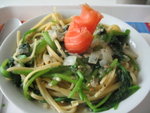 Spinach Linguine with creamy sauce