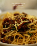 chilli, dried tomato and parsley linguine