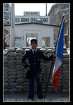Checkpoint Charlie, where it was controlled by the allied forces (US, France, UK) on the west side & the Russians on the east side