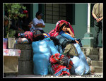 while locals waiting for trains in aguas calientes