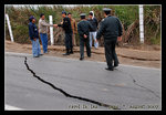 cracks shown on highway in Lima after earthquake of 8.0 magnitude happened in Peru on Aug 15th, 2007; the epicenter was roughly 150km south-southeast of lima
