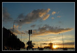 beautiful sunset lighting while heading back to malmö