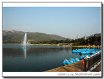 Pedal boat and the fountain