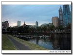 Sunset view on Yarra River and Melbourne CBD
