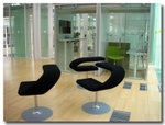 The stylish (and comfy) seats. Private corners at the back.