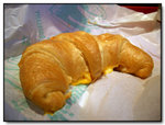 Crossiant with cheese and ham