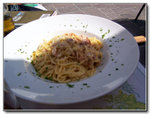 Carbonara, tastes good. Portion in good size and eggy.