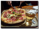 This pizza is good and crispy.