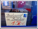 Bratwurst in bread. 