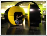 

Sit in this comfortable headphone sofa to enjoy music at the CD/DVD floor of KaDeWe.