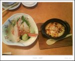 crab sashimi + crab meat and cheese macaronni 
DSC00126