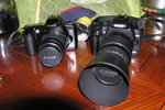 Canon EOS88 with EF 35-80, EOS350D with EF 75-300