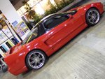 after 5 min running, the ride height drops by 15mm and looked a bit better