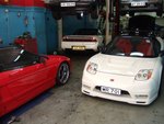 4 NSXes packed in a garage