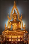 The Buddha statue was made of  gilded bronze and dating back from the 14th century image at Wat Phra Si Rattana Mahathat.
It is generally considered the second most important Buddha image of the country (after the Emerald Buddha in Bangkok)