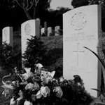 IMG_8227BNW...A fresh bouquet laid in front of the headstone of Mr Hyde of British Army Aid Group who died while in captivity on 29.10.1943, that is 63 years ago yesterday.