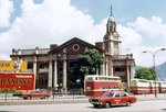 10...The clock tower was actually a part of the Tsim Sha Tsui Railway Terminal.  Also note the old KMB bus and Datsun Cedric for taxi.  Circa mid 1970s.