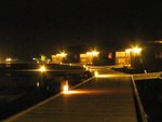 A side view at night