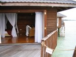 Our water bungalow in the morning
