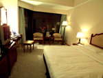 works in hotel room

