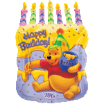 61612 Pooh Cake With Candles $65