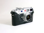 Leather Case with Green Stitches for Leica M