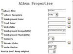 paste the URL into your album properties' "background image" / "background music" field and save the change.