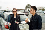 stopping at the rest area and people started to eat