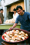 they were just trying to sell those meat bread and actually they were very friendly even though they did not look like it.
