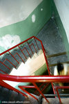 this was the staircase of our motel that night.  someone was walking in sonic speed.