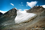 do you see a small stream/river kind of thing? that's a glacier already.