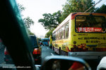 we were stuck in the traffic for a bit.
 notice I was sitting at the front already because I was injured.