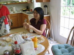 Aunt Cindy making dumplings