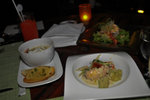 our nice soup and shrimp salad!!