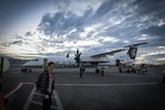 Take a flight from Vancouver to Portland first~ a small plane~