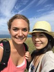 6/8 Ines from Germany, she also came on her own & asked me to take photos for her with the rocks, so we chatted for a while, she went to take bus at Studland so we separated at this point!! Wish her enjoy the coming Asian trip!! — in Swanage.