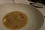 Dish 3 - good!! Borlotti coco beans timbale thickened with velvety foie gras/green curry soup